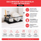 Escurridor con bandeja y asa de madera NEGRO