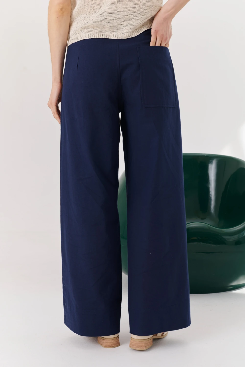 PANTALON LINO ZAG azul 4