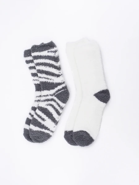 MEDIAS CHENILLE PACK X 2 ESTAMPADO 1