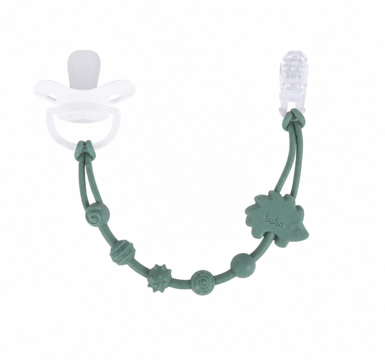 Clip para chupete silicona BUBA Cloudy - verde 