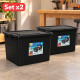Set x2 caja organizadora 56 lts NEGRO