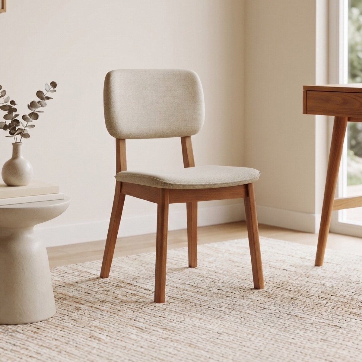 Silla de Comedor Classic - Línea Manhattan - Lino/Natural 
