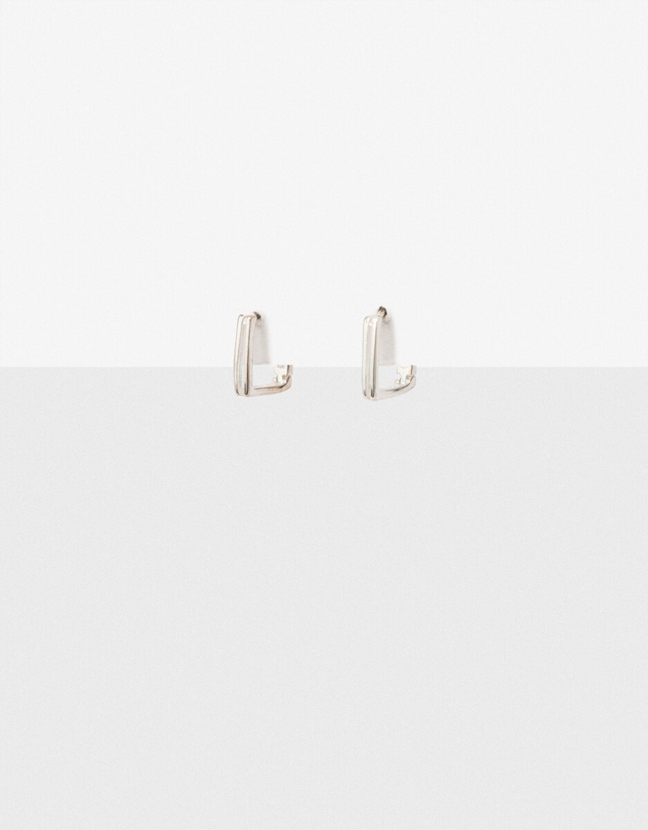 Aros Argolla Cuadrado Plata 925 