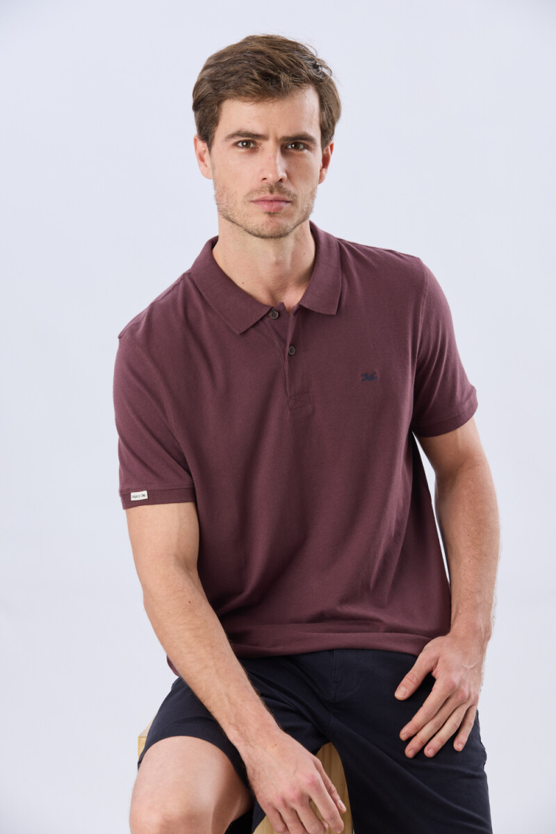 REMERA POLO LISA JERSEY - Bordo 