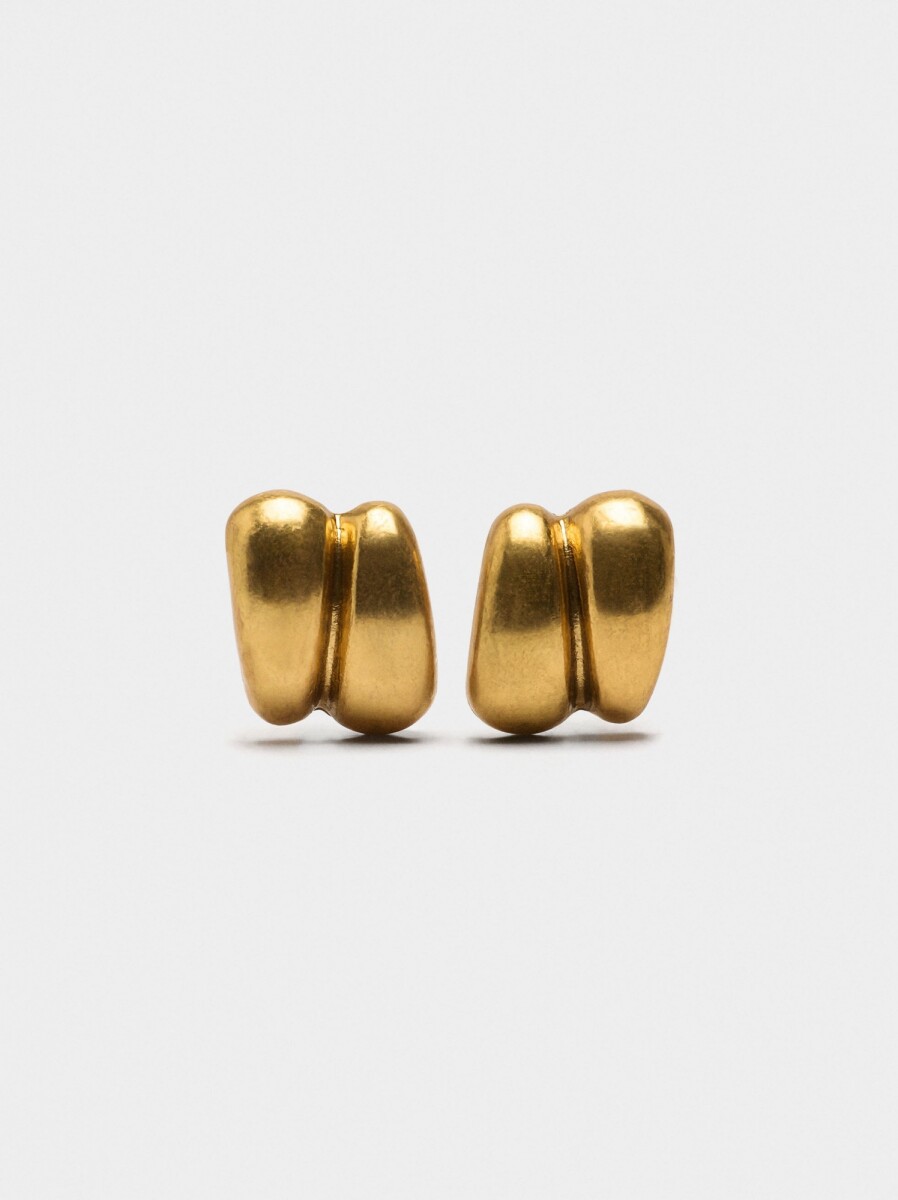 Pendientes Cortos Efecto Doble - dorado 