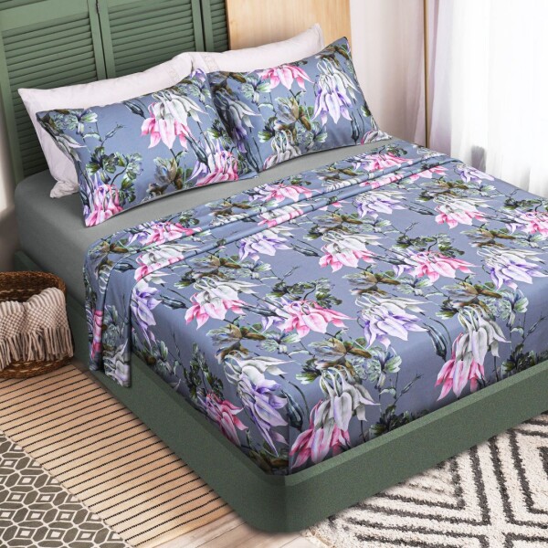 JUEGO DE SÁBANAS LANCASTER DIGITAL PRINT ACUARELA 2 PLAZAS