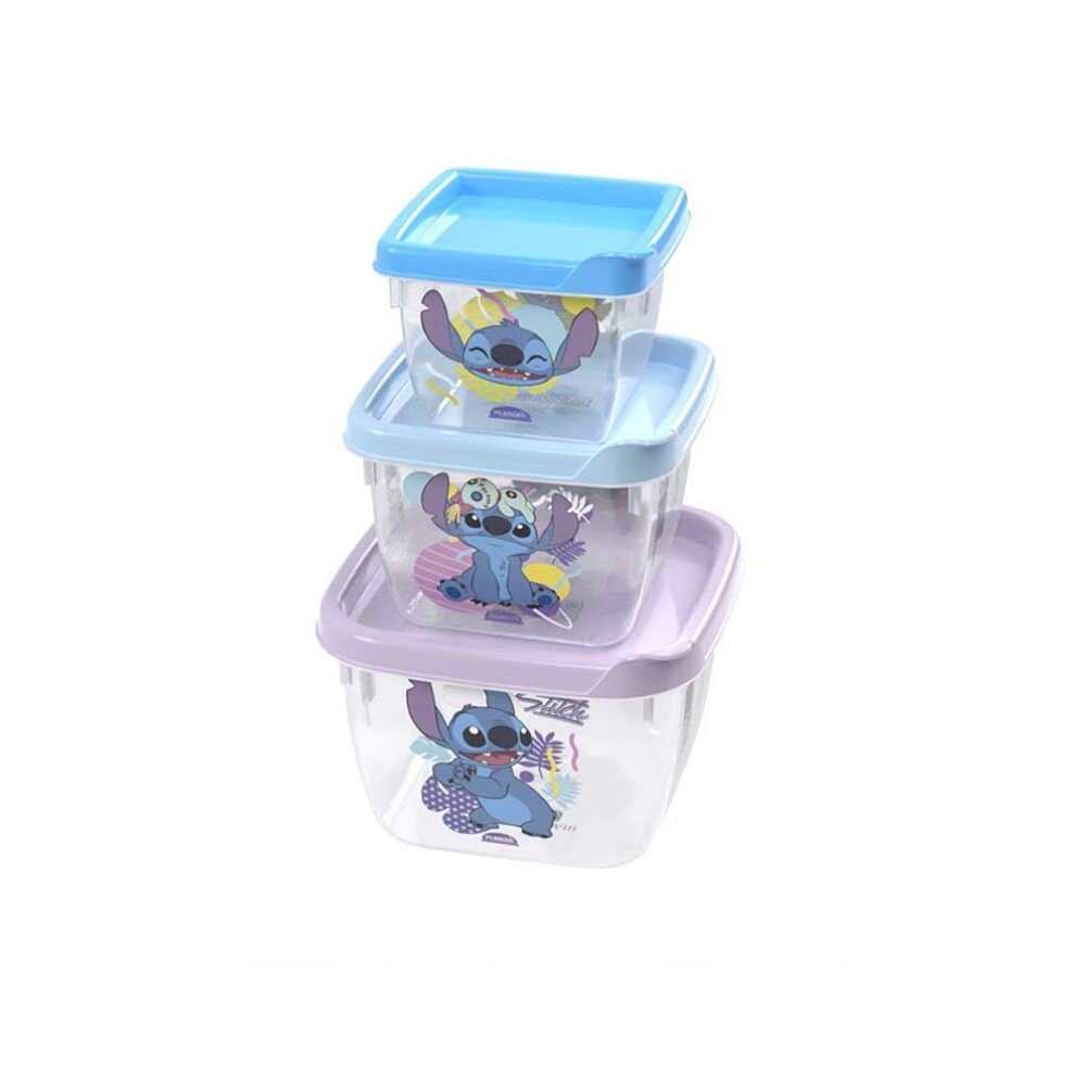Set de 3 Potes Cuadrados Connect Stitch - Plasútil BAZAR PLASTICO POTE SETX3 CONNECT STITCH 17113 -