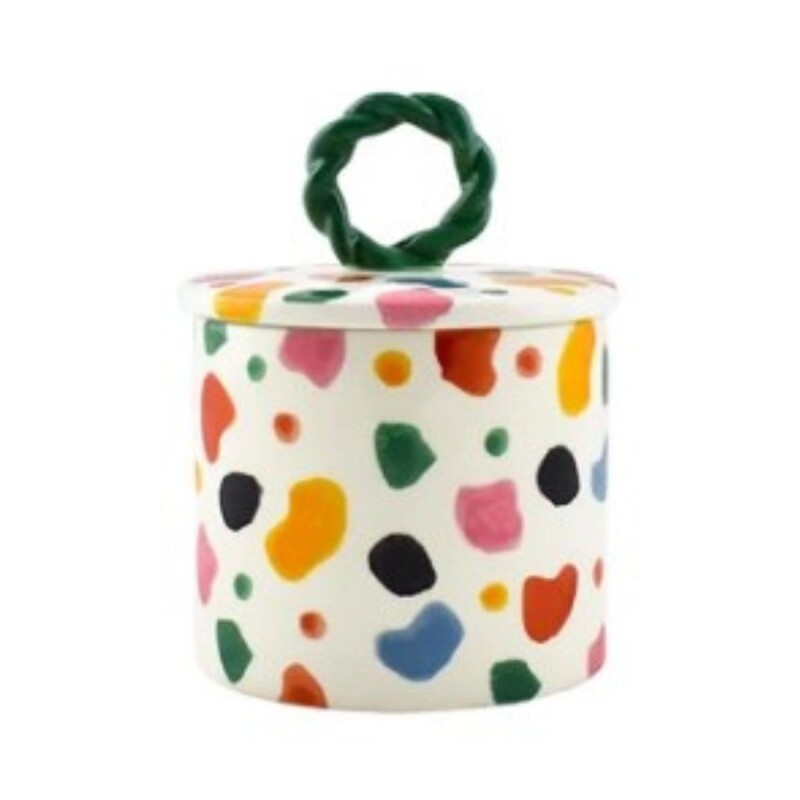QR148-01175 Frasco De Ceramica Con Tapa Que Rico - Terrazzo