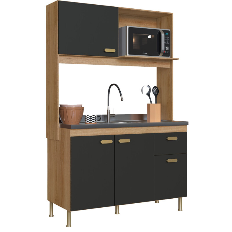 Kit de Cocina Abba Veneto 6181.1 IND CTIGRAF/4Puertas con Pileta Inox Kit de Cocina Abba Veneto 6181.1 IND CTIGRAF/4Puertas con Pileta Inox