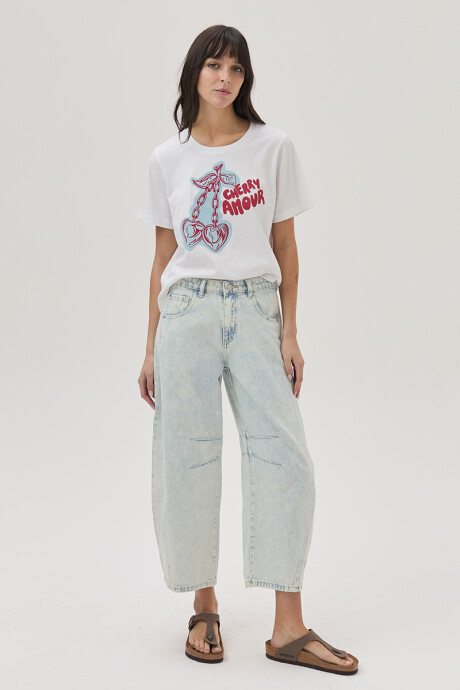 Remera Cherry Blanco