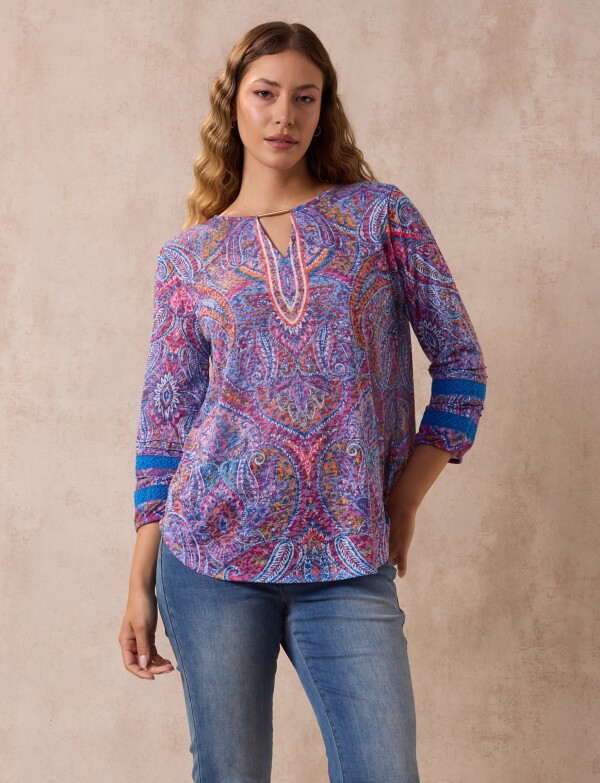 Blusa Printed MULTI/FUCSIA