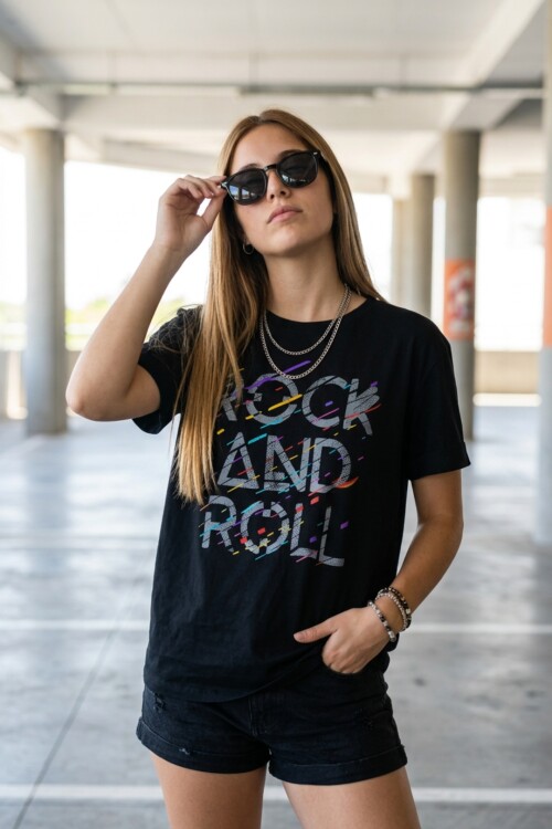 Remera Rock and roll Negro