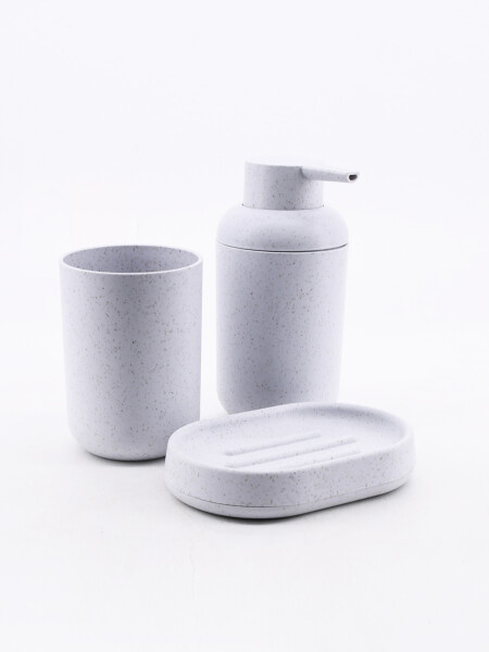 SET DISP, JABONERA PORTACEPILLOS GRIS