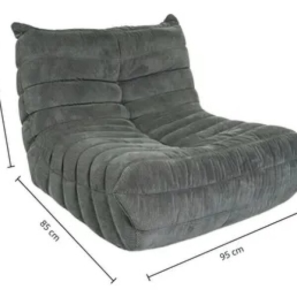 Sillón ComboHome Toggo 1 Cuerpo Lazy Sofa Puff Corderoy Gris 1
