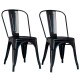 Pack x2 Sillas Tolix Lumax Metal Colores Living Comedor Negro