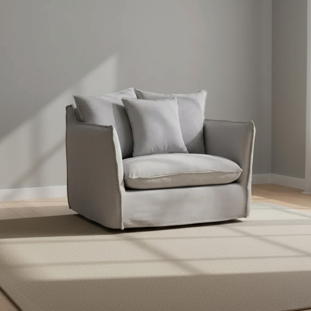 LOVESEAT FUNDA DESMONTABLE - 1 CUERPO TELA-PREMIUM GRIS BAHAMA 