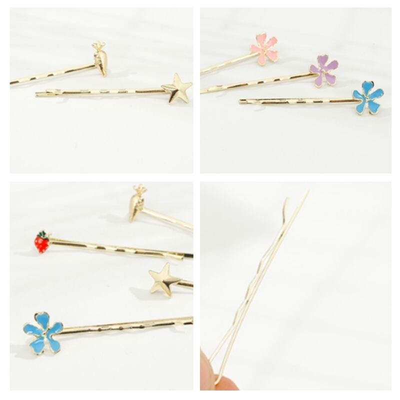 Set De Horquillas Flores Y Frutillas Set De Horquillas Flores Y Frutillas