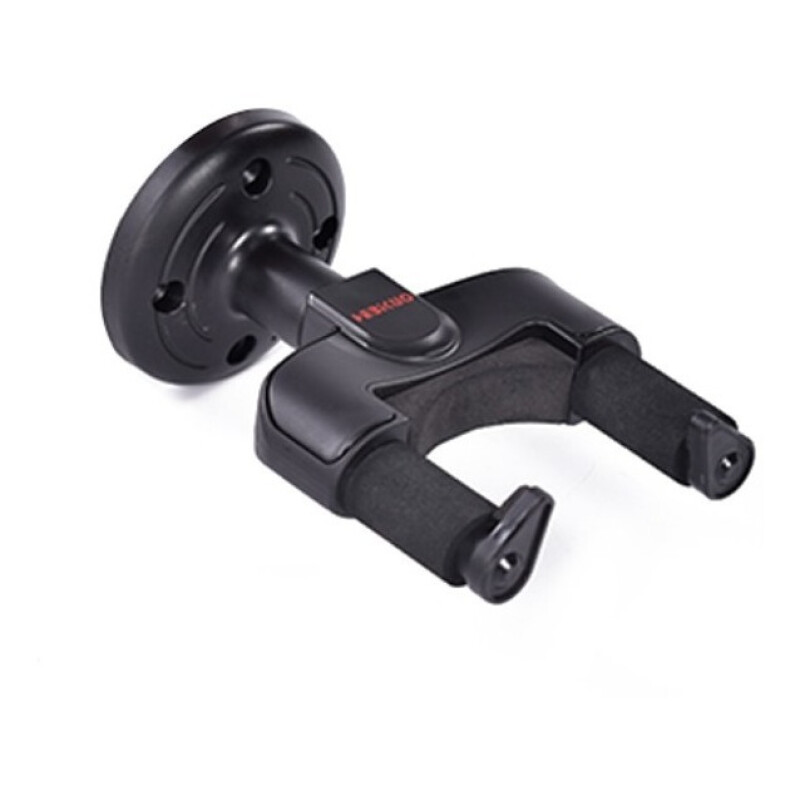 Soporte De Pared C/tranca Para Guitarra Bajo Premium Ukelele Negro
