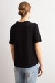 Remera frente broderie negro