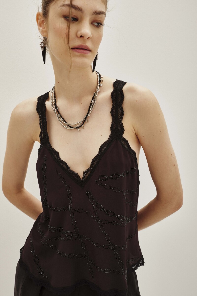 Top Daisy Studs Negro