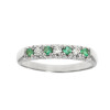 Anillo medio sin fin clásico mediano de oro blanco con brillantes y esmeraldas Anillo medio sin fin clásico mediano de oro blanco con brillantes y esmeraldas