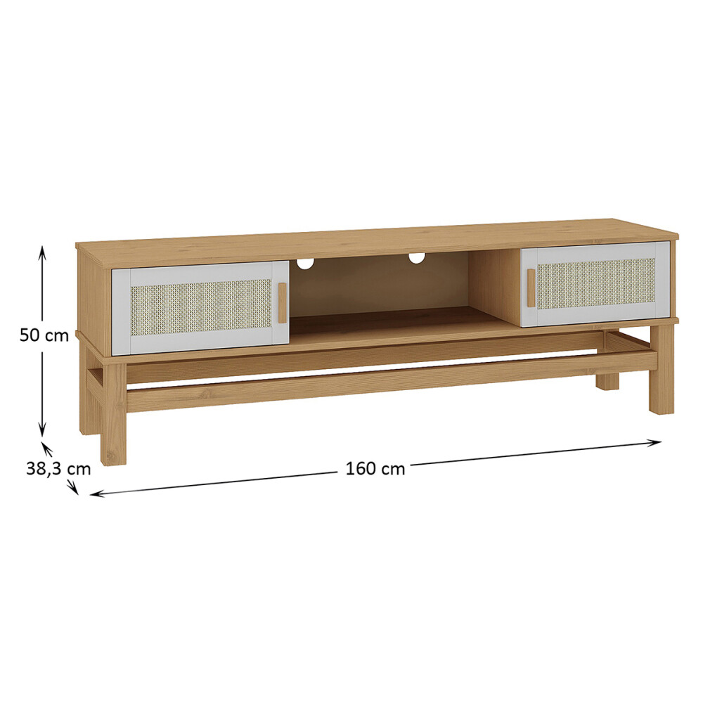 RACK APARADOR PARA TV 2 PUERTAS CON ESPACIO EN MADERA MACIZA CON RATAN RACK APARADOR PARA TV 2 PUERTAS CON ESPACIO EN MADERA MACIZA CON RATAN