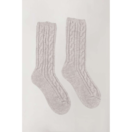 Medias tejido super soft ochos Gris melange