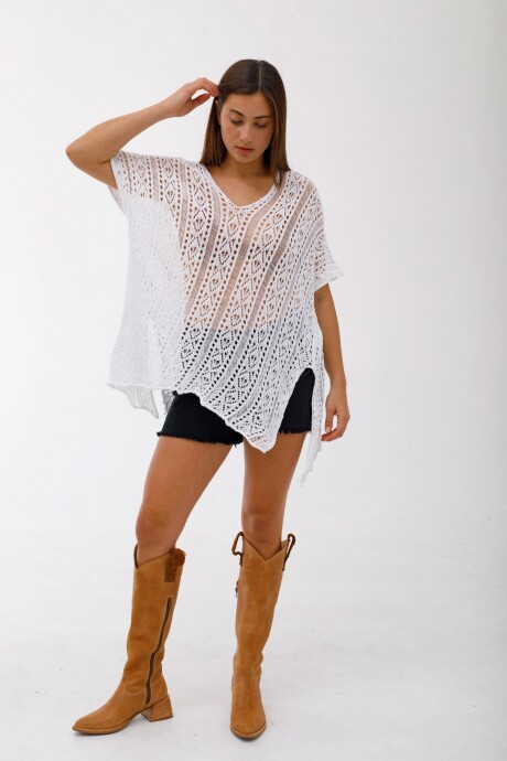 Poncho Amor Blanco