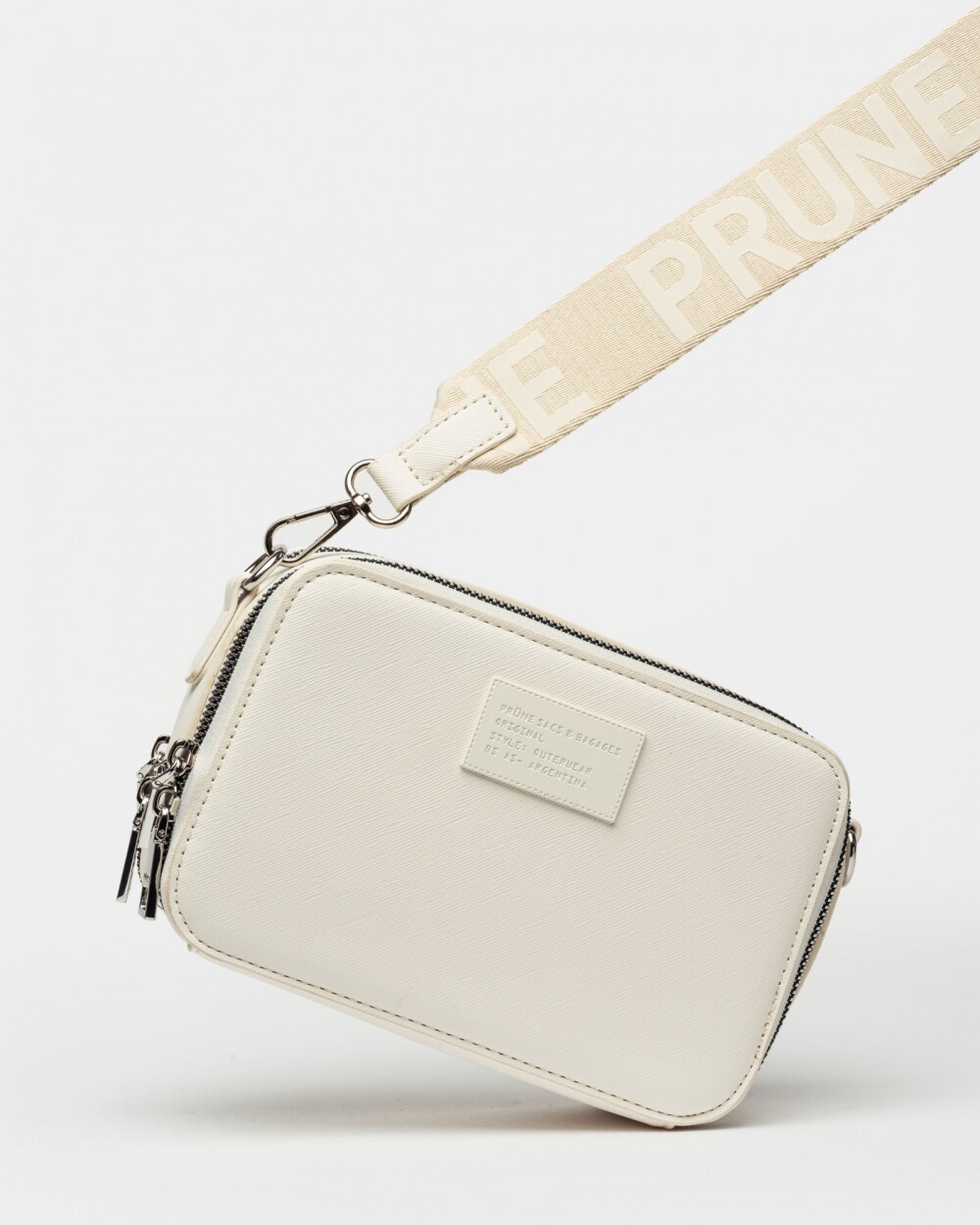 Bandolera New Penny en efecto cuero zaffiano Blanco
