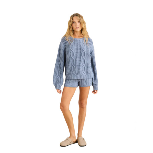 Buzo Rhythm Stanley Cable Knit - Azul Buzo Rhythm Stanley Cable Knit - Azul