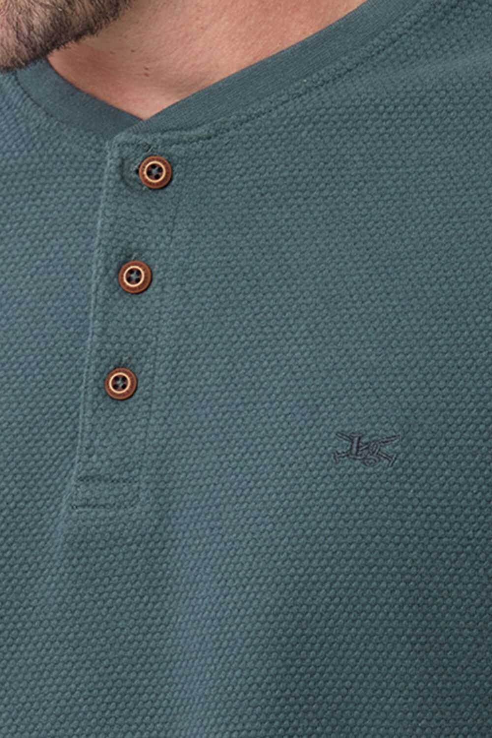 REMERA TEXTURADA DE ALGODÓN VERDE