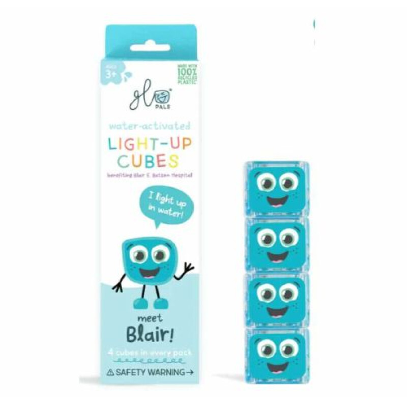 Seet 4 cubos Glo Pals Iluminados Activados por agua Azul