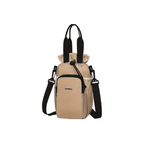 Bolso Porta Botellas con Asa y Bolsillos de Viaje Beige