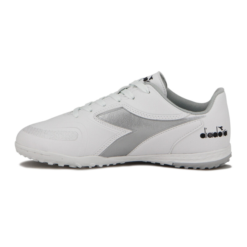 Zapato Fútbol Barricade Tf Diadora Hombre Blanco-plata