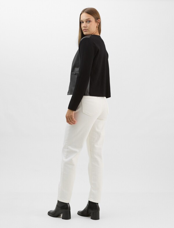 Chaqueta Combinada Eco Cuero NEGRO