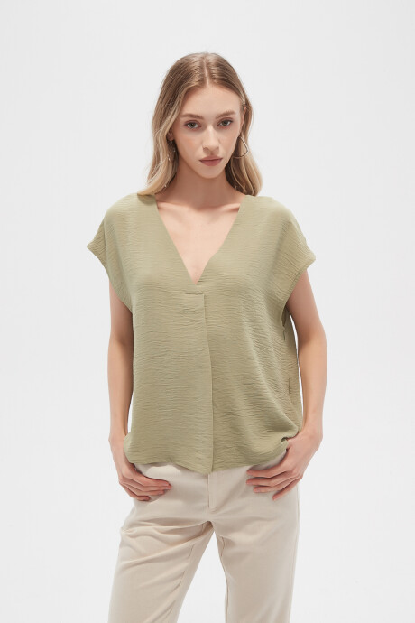 Blusa Anthe Verde Grisaceo