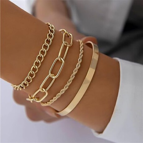 Pulsera set x4 doradas Sc