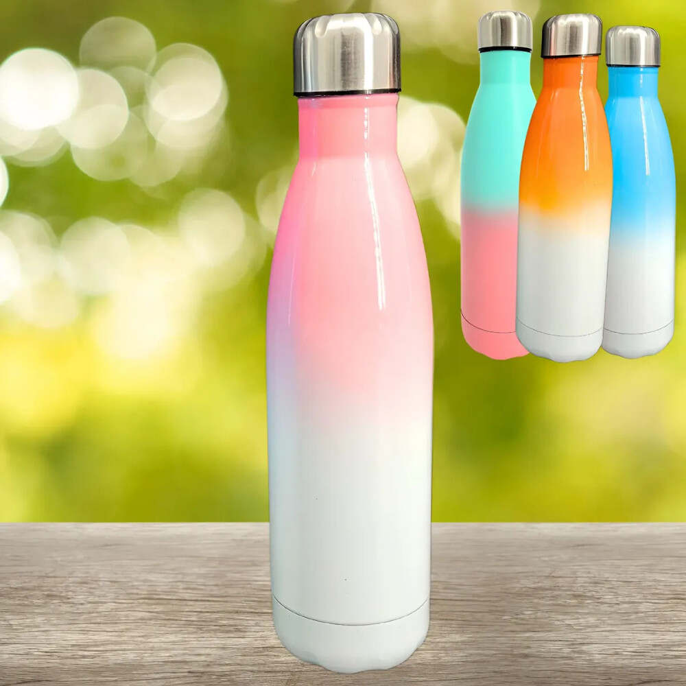 Botella térmica combinada de acero inoxidable de 500ml Rosa/blanco