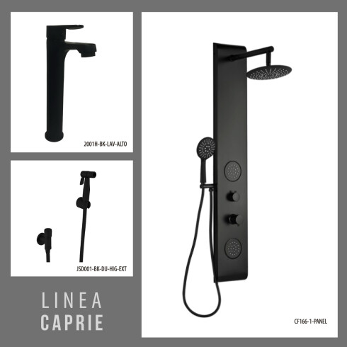 JUEGO DE GRIFERIA LAVATORIO ALTO PANEL DE DUCHA Y DUCHA HIGIENICA AGUA FRIA 000