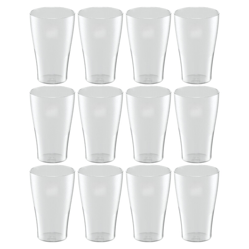 Set x12 Vasos duros transparente 300ml TRANSPARENTE