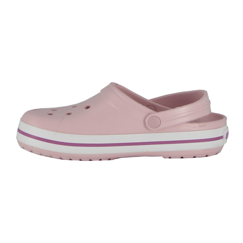 Zueco de Mujer Crocs Band c/tira Atras Rosado-blanco