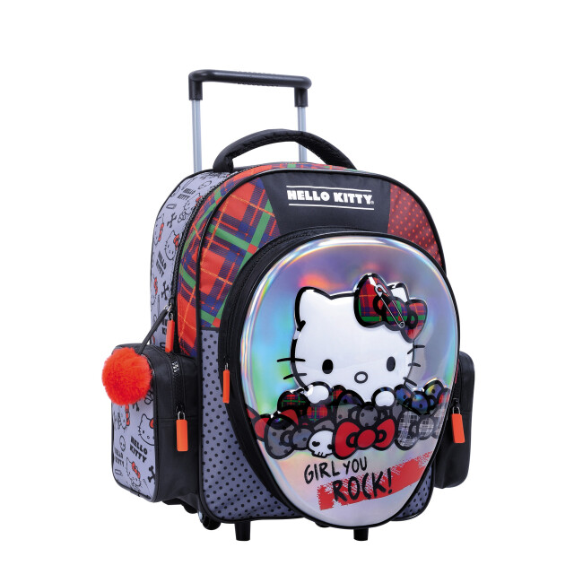 Mochila Hello Kitty Rock Carro Mini Negro - Gris - Rojo