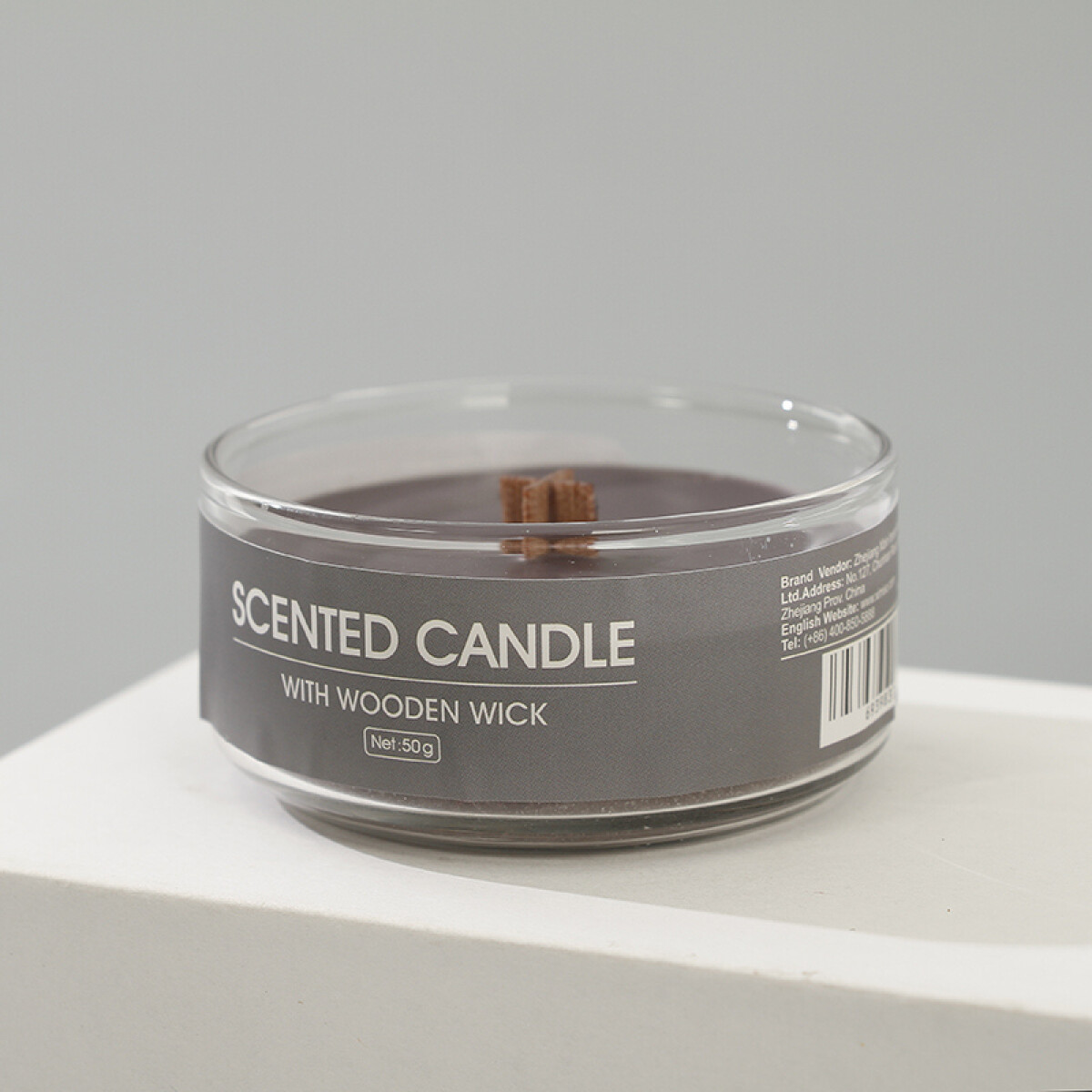 Vela Perfumada Con Mecha De Madera (50g) (madera De ébano) 