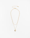 Collares Cortos Con Dijes Collar Corto Layer Corazón - Dorado