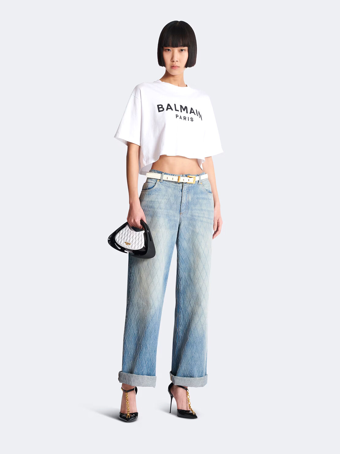 BALMAIN - T-SHIRT ESTAMPADO PARIS Negro