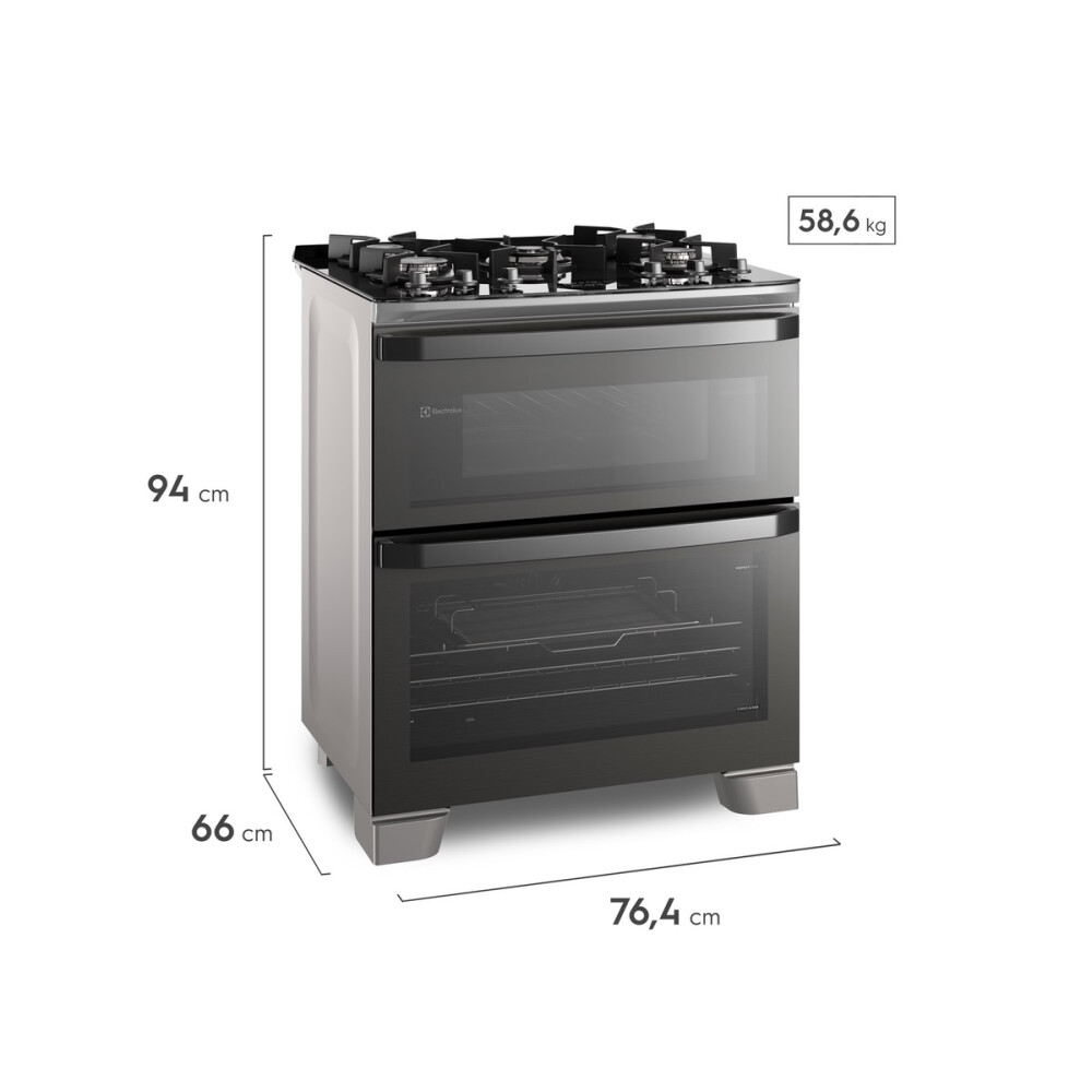 Cocina Electrolux 5 Hornallas Horno con Airfry FE5AD Inoxidable