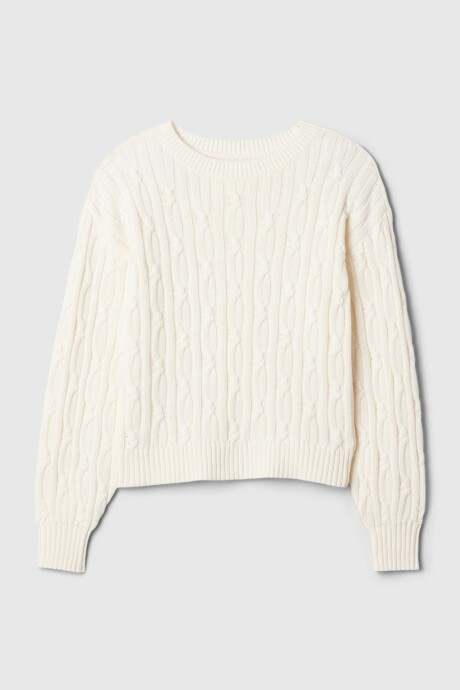 Buzo Cuello Redondo Niña Ivory Frost