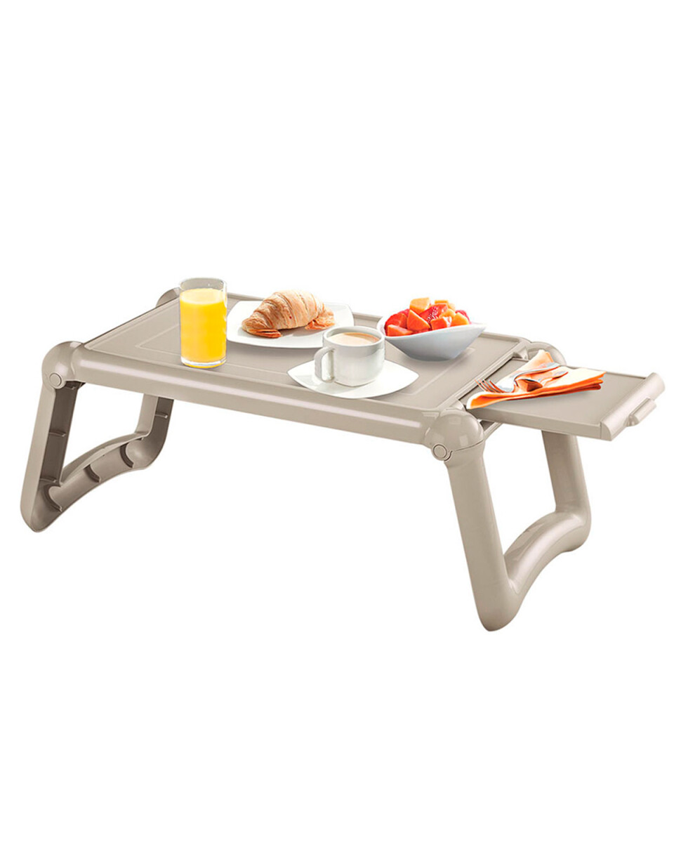 Mesa personal plegable portátil Rimax ideal desayuno/trabajo - Taupe 