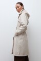 Trench impermeable capucha desmontable beige