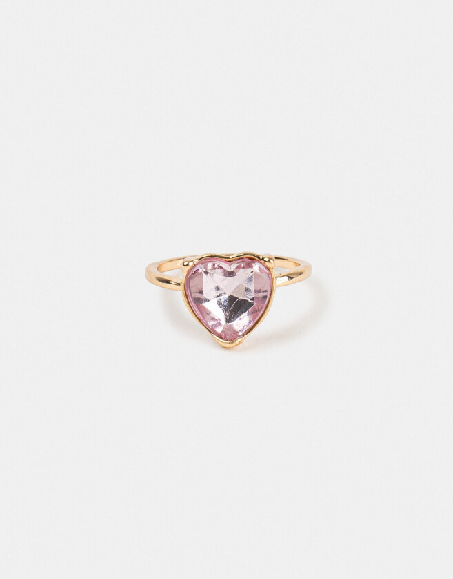 Anillos Chicos Strass Corazón Anillo Con Corazón - Dorado
